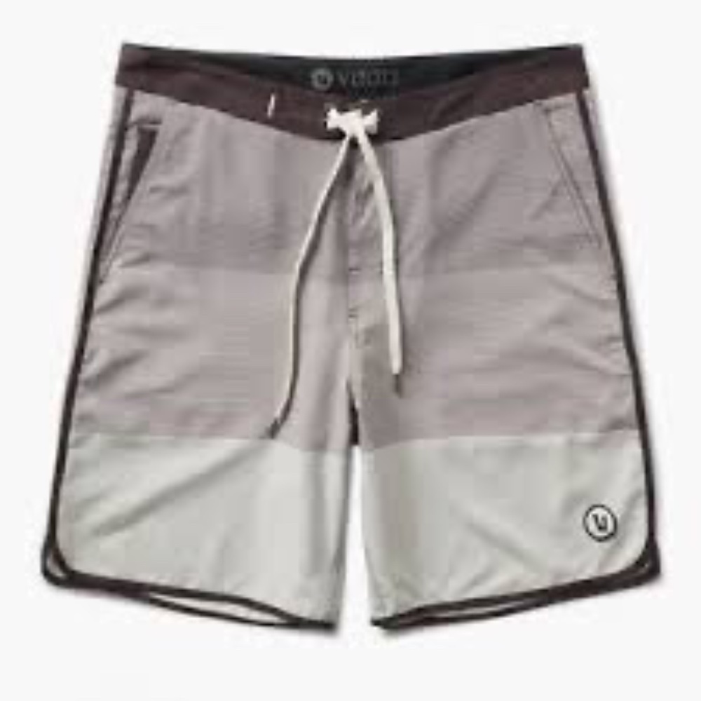 Vuori Cruise board shorts 7" Performance 4-way Stretch Brown Cream 33